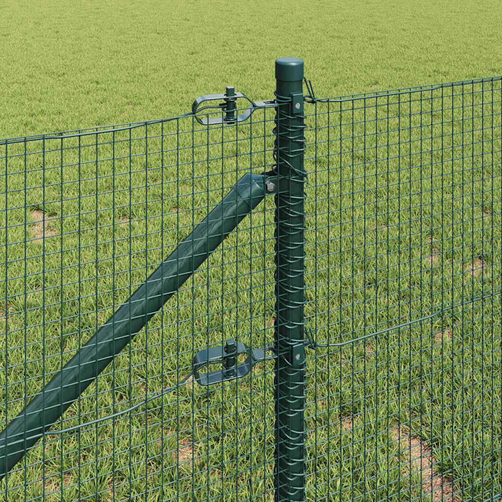 Kerítés oszlopokkal Zöld 0,6 x 10 m Acél