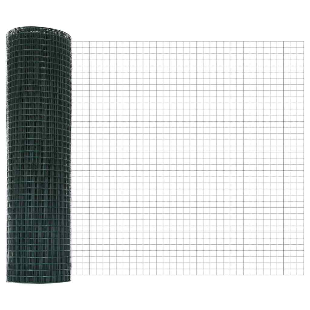 Kerítés oszlopokkal Zöld 0.8 x 10 m Acél
