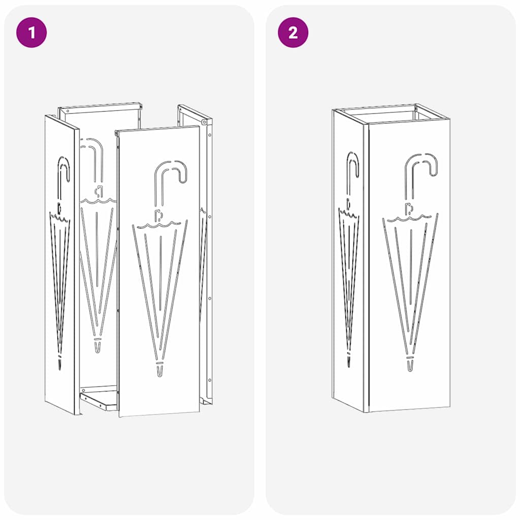 Napernyő Állvány Fekete 15.5 x 15.5 x 49 cm Fém