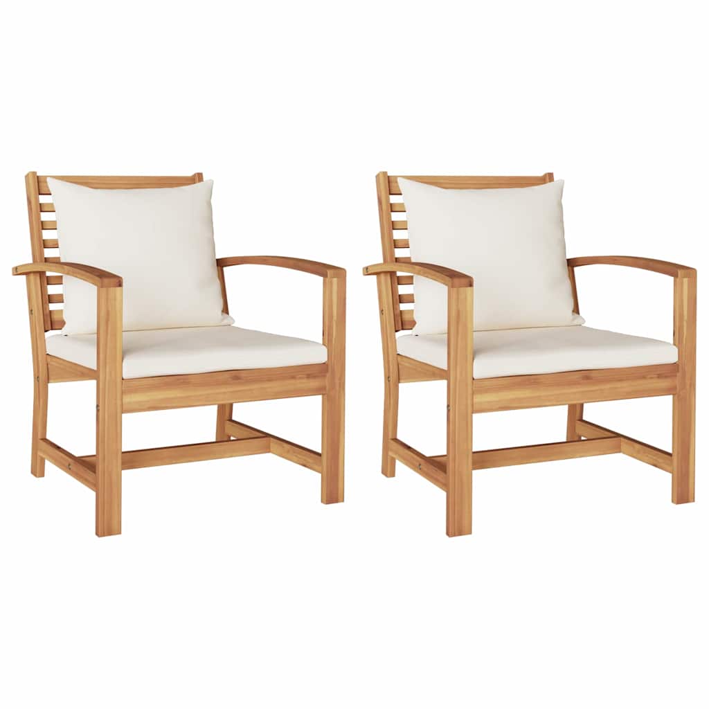 Kerti székek 2 pcs Természetes 60 x 65 x 76.5 cm Tömör tíkfa