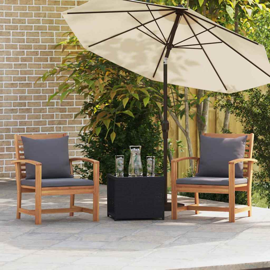 Kerti székek 2 pcs Természetes 60 x 65 x 76.5 cm Tömör tíkfa