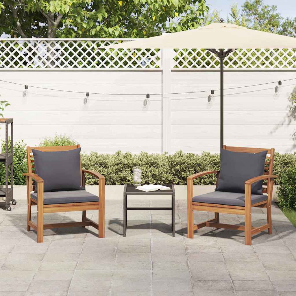 Kerti székek 2 pcs Természetes 60 x 65 x 76.5 cm Tömör tíkfa