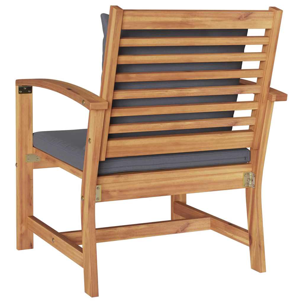 Kerti székek 2 pcs Természetes 60 x 65 x 76.5 cm Tömör tíkfa