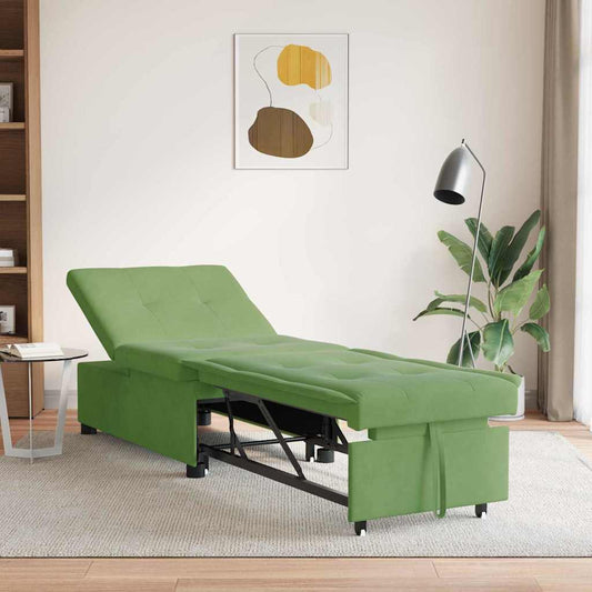 Kanapéágy Világos zöld 67 x 194 x 38 cm Bársony