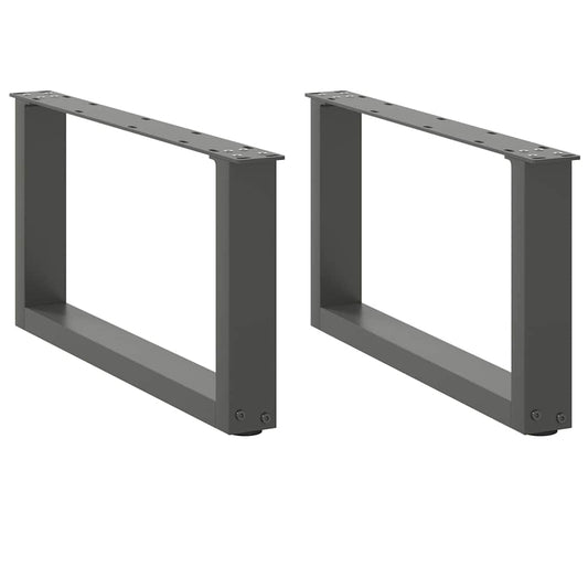 2 db antracitszürke, U alakú acél dohányzóasztal láb 70 x (30-31) cm