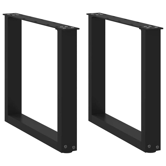 2 db U alakú dohányzóasztal láb fekete 50 x (42-43) cm acél dohányzóasztal láb