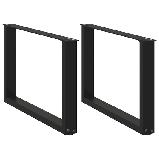 2 db U alakú dohányzóasztal láb fekete 60 x (42-43) cm acél dohányzóasztal láb