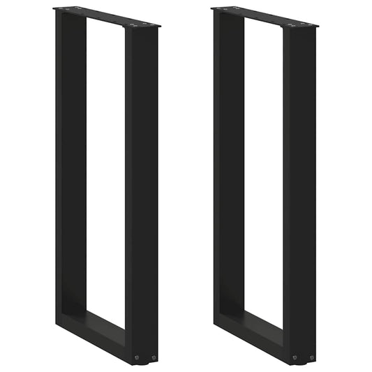 2 db fekete U-alakú acél bárasztalláb 50x(90-91) cm