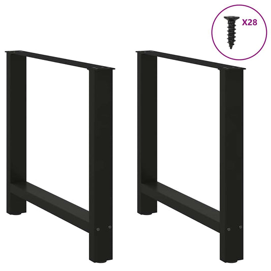 2 db fekete acél étkezőasztal láb 70 x (72-73) cm