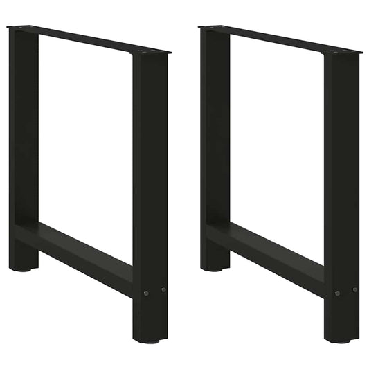 2 db fekete étkezőasztal láb 80 x (72-73) cm acél