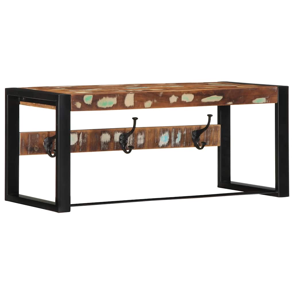 kabátállvány többszínű 80x35x35 cm tömörfa, újrahasznosított fa