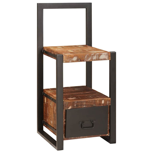 Valet állvány fiókkal Sokszínű Tömör újrahasznosított fa