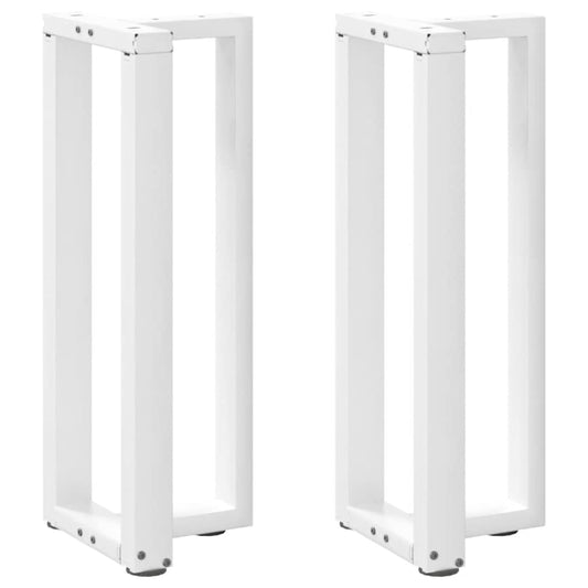 2 db fehér, T-alakú acél konzolasztal láb 25x28x(72-73) cm