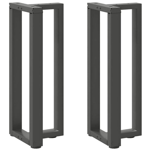 2 db antracitszürke T-alakú acél konzolasztal láb 38x25x(72-73) cm