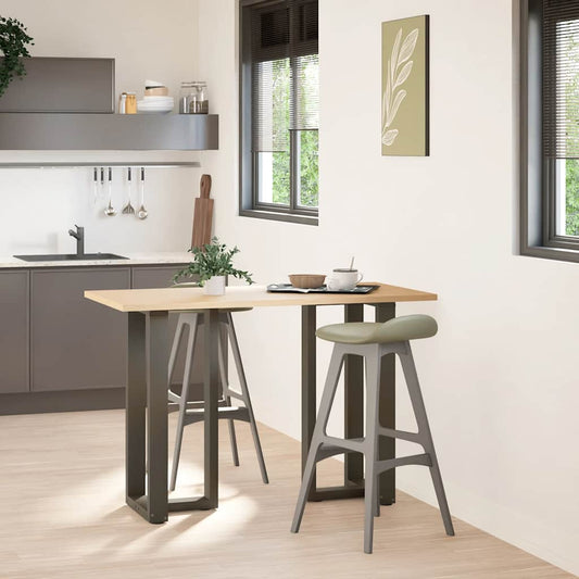 2 db fekete, T-alakú acél bárasztalláb 40x35x(90-91) cm