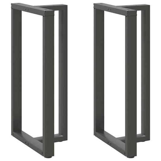 2 db antracitszürke T-alakú acél bárasztalláb 60x35x(110-111) cm