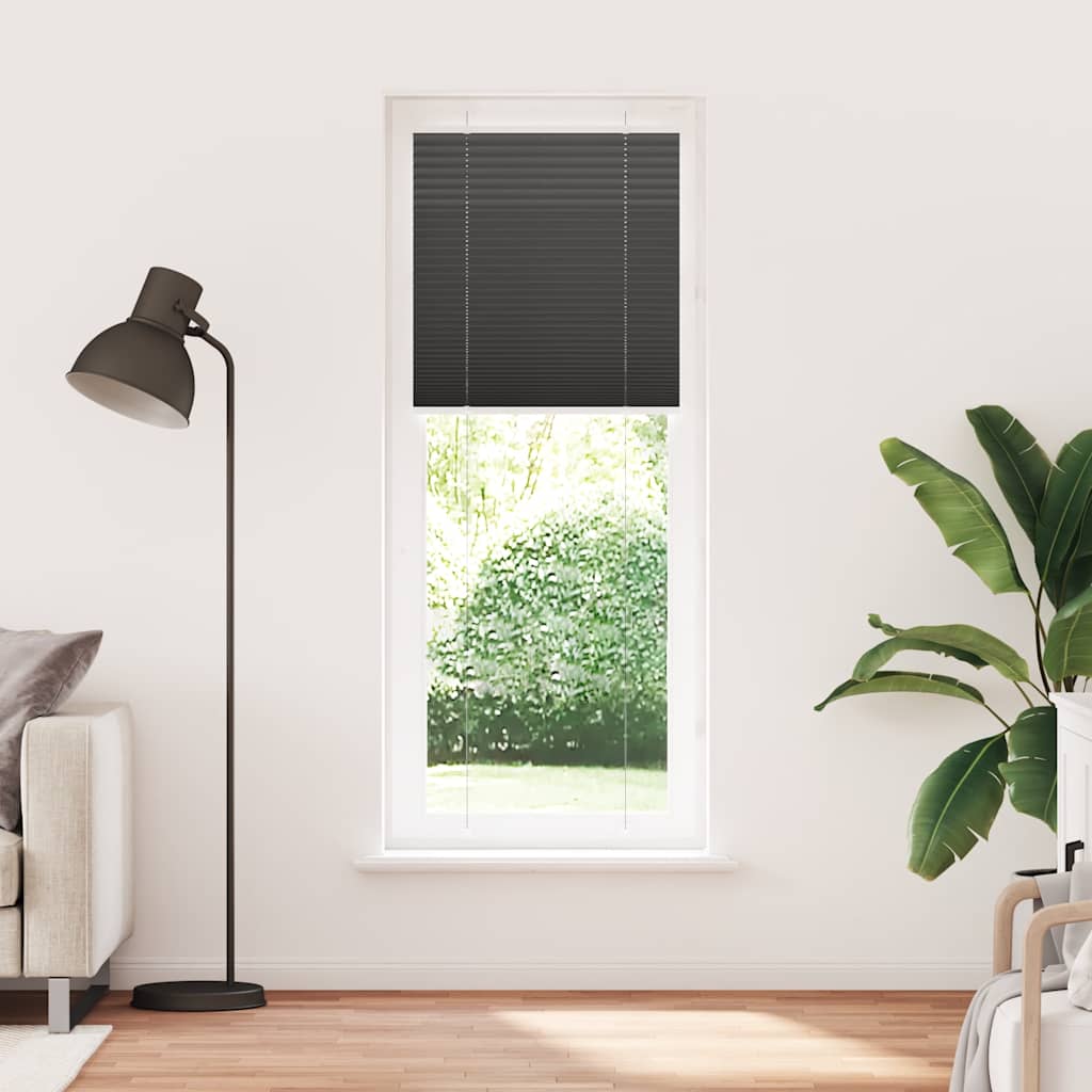 pliszírozott redőny fekete 70x200 cm szövetszélesség 69,4 cm