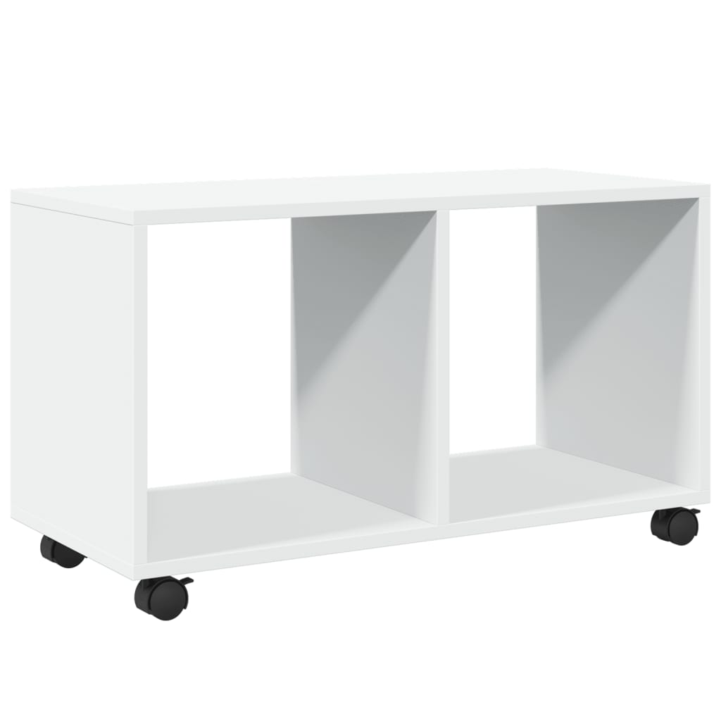 fehér szerelt fa görgős szekrény 72 x 33 x 42,5 cm
