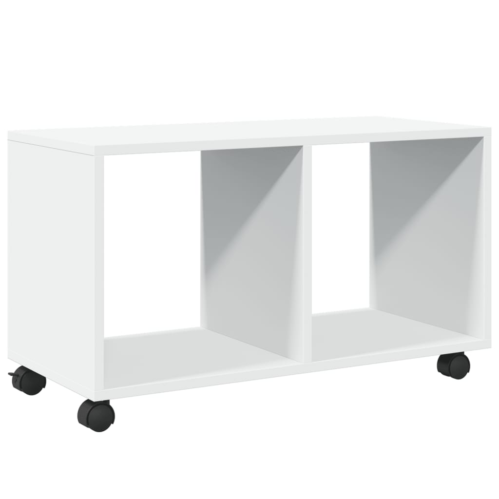 fehér szerelt fa görgős szekrény 72 x 33 x 42,5 cm