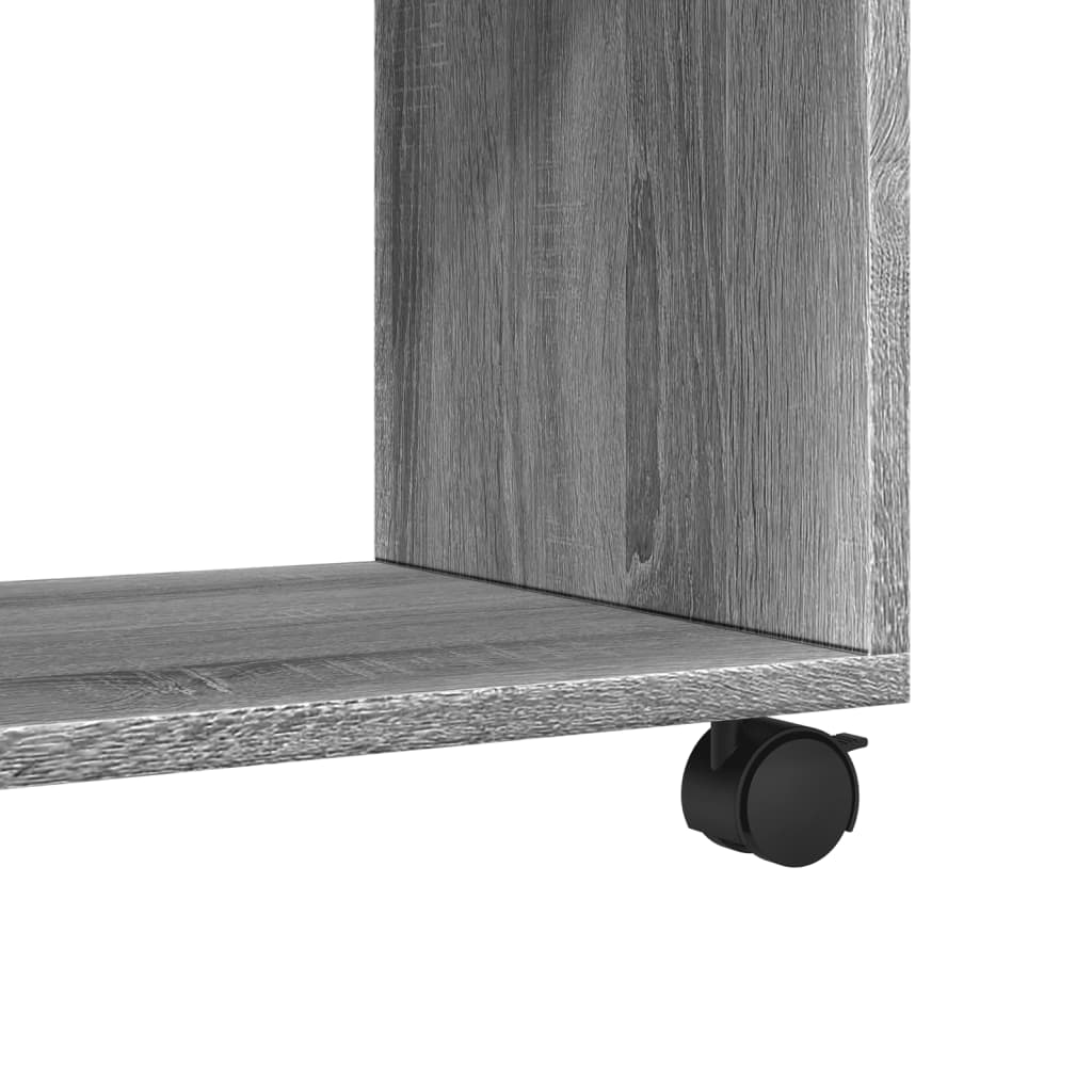 szürke sonoma színű szerelt fa görgős szekrény 72x33x42,5 cm