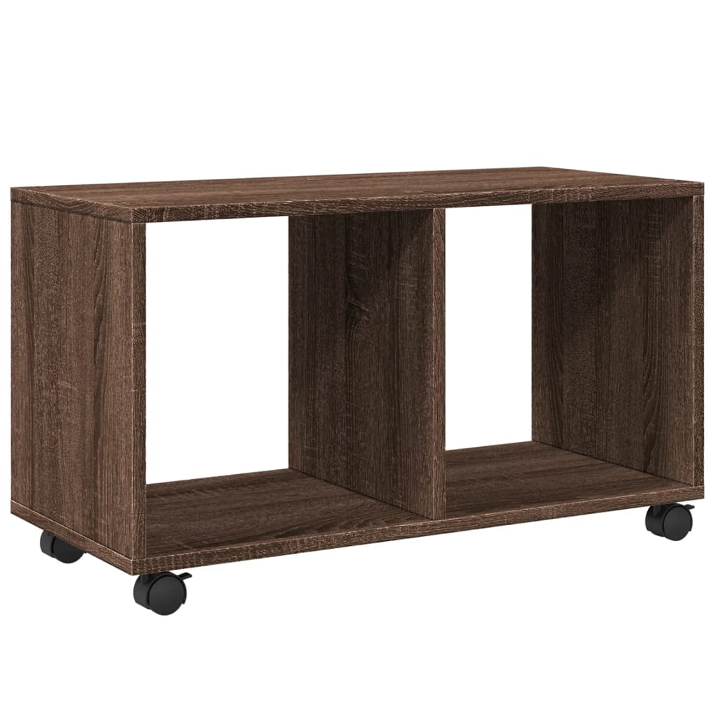 barna tölgy színű szerelt fa görgős szekrény 72 x 33 x 42,5 cm