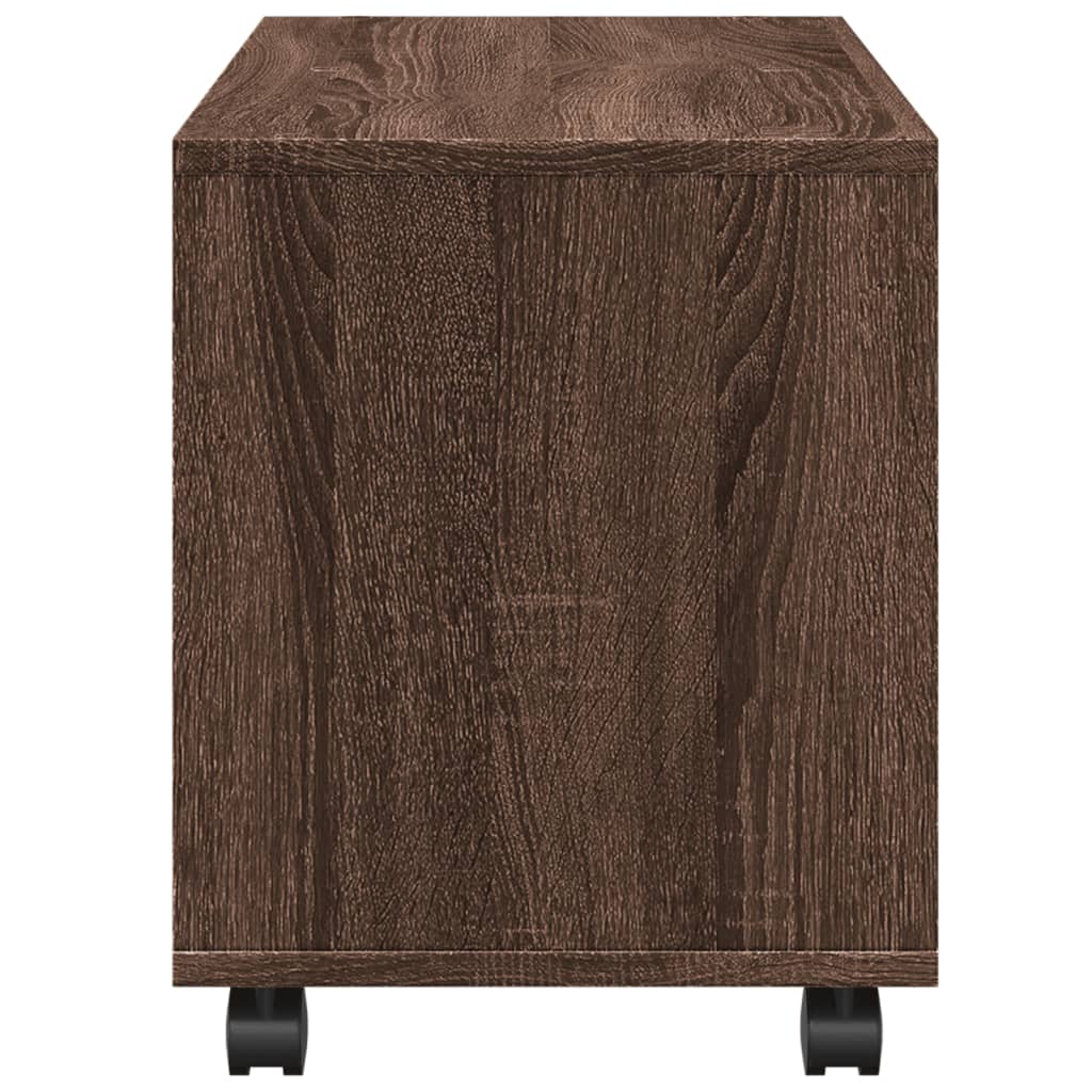 barna tölgy színű szerelt fa görgős szekrény 72 x 33 x 42,5 cm