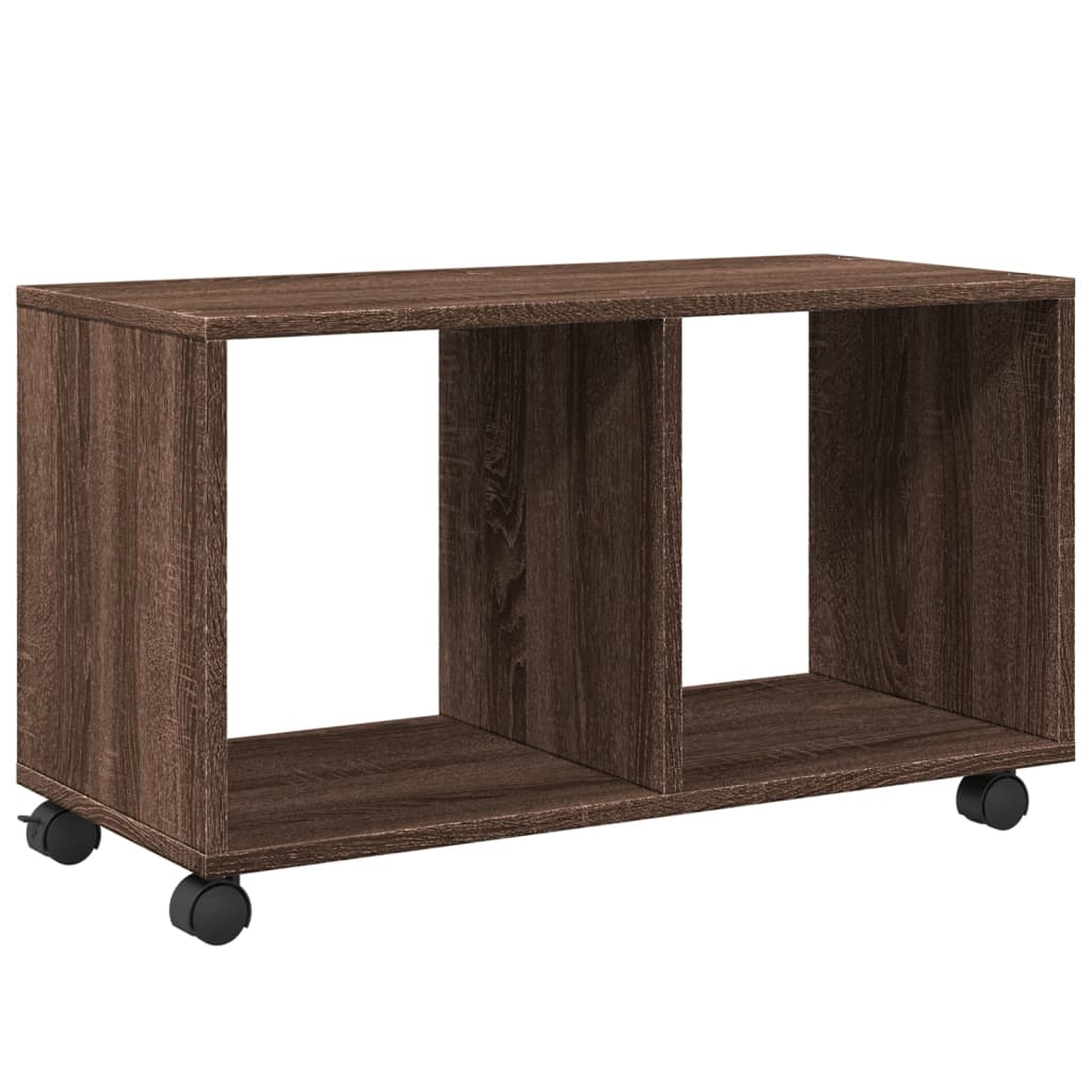 barna tölgy színű szerelt fa görgős szekrény 72 x 33 x 42,5 cm