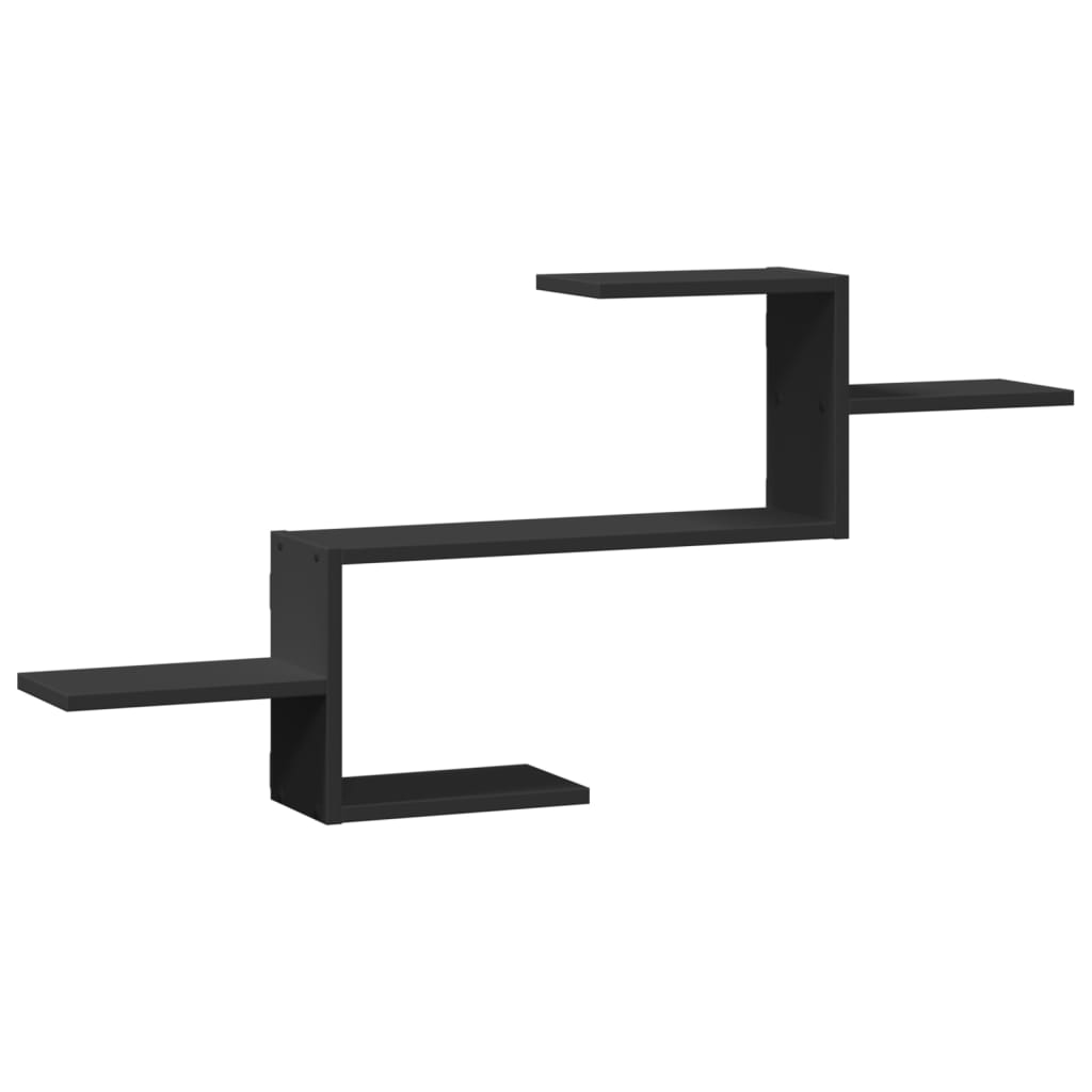 fekete szerelt fa fali polc 104 x 15 x 49 cm