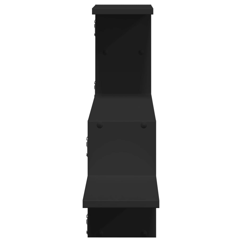 fekete szerelt fa fali polc 104 x 15 x 49 cm