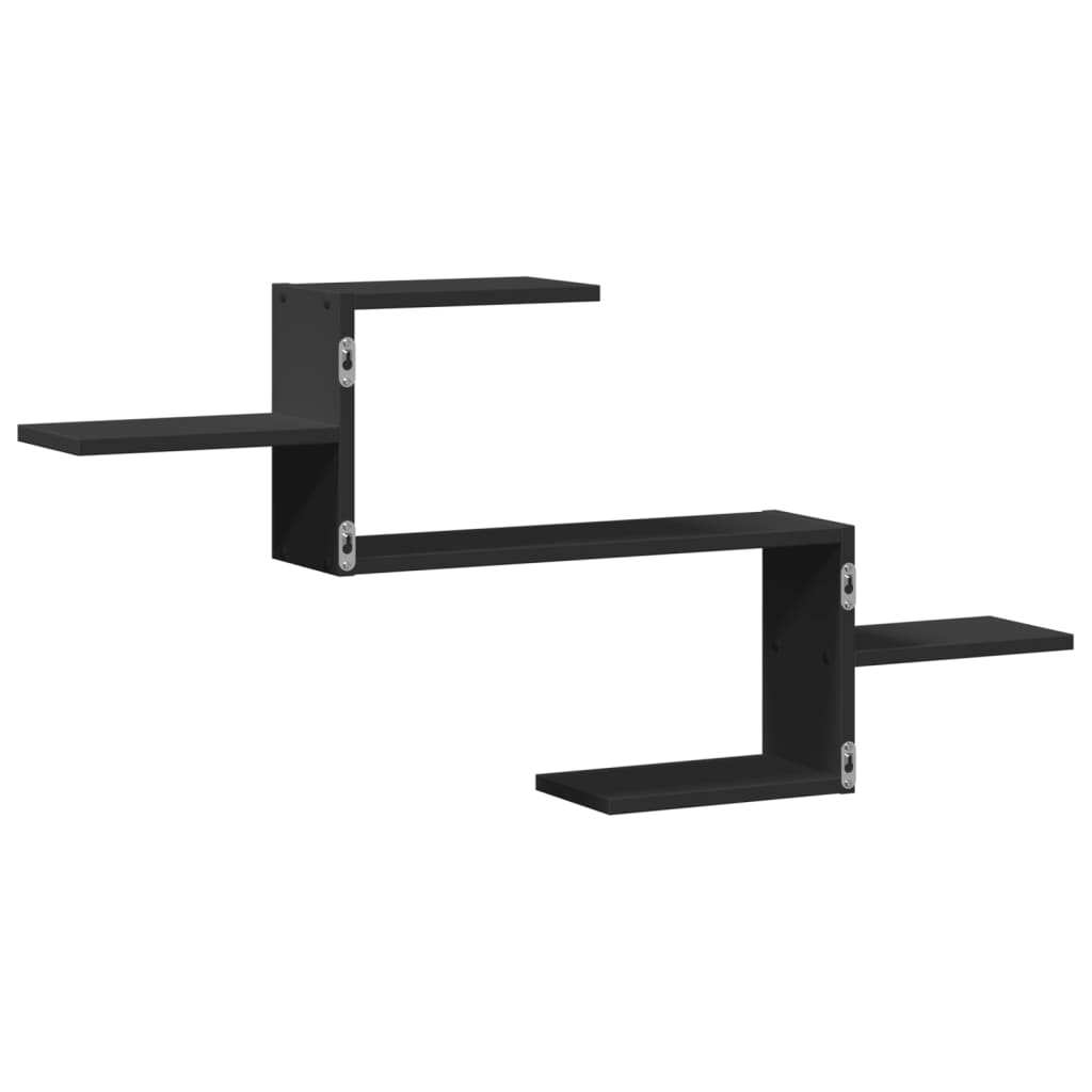fekete szerelt fa fali polc 104 x 15 x 49 cm
