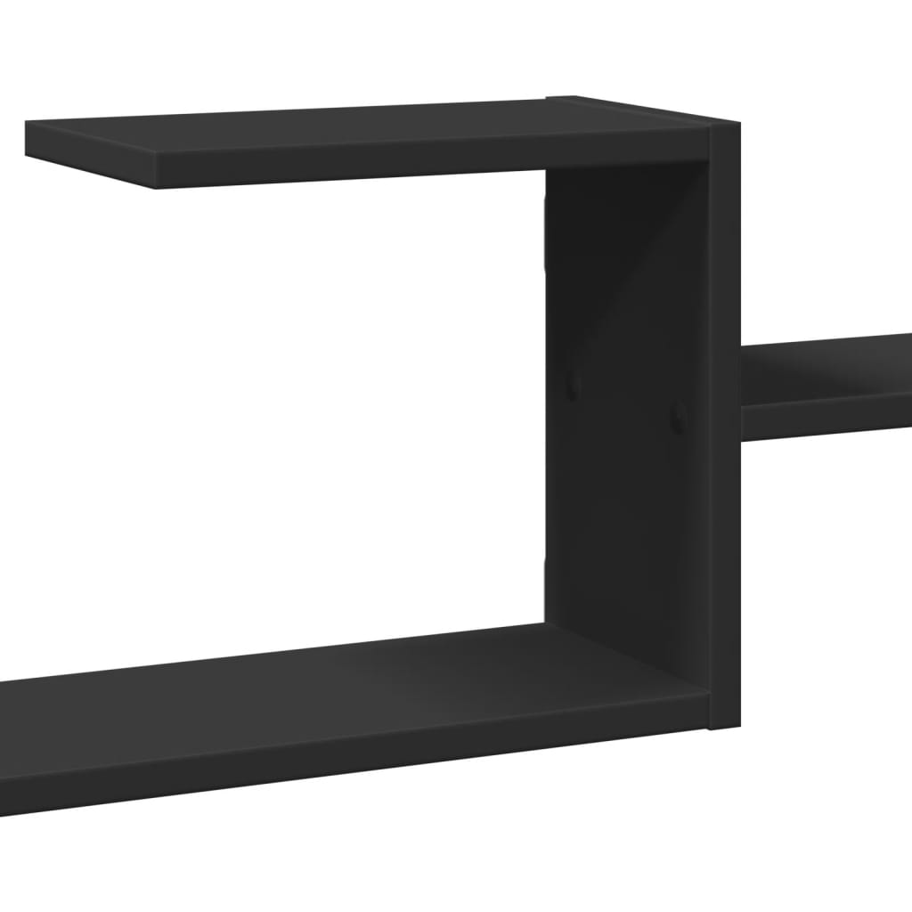 fekete szerelt fa fali polc 104 x 15 x 49 cm