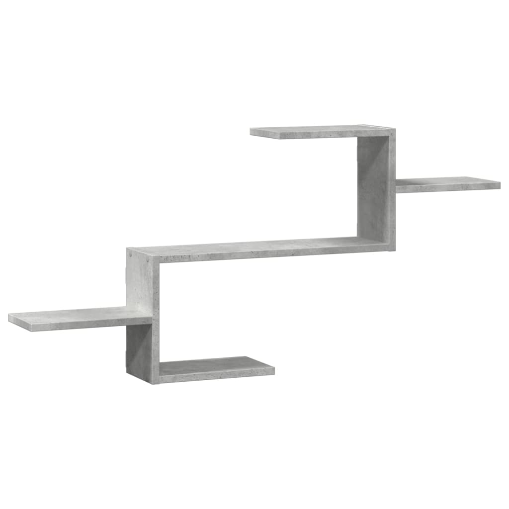betonszürke szerelt fa fali polc 104 x 15 x 49 cm