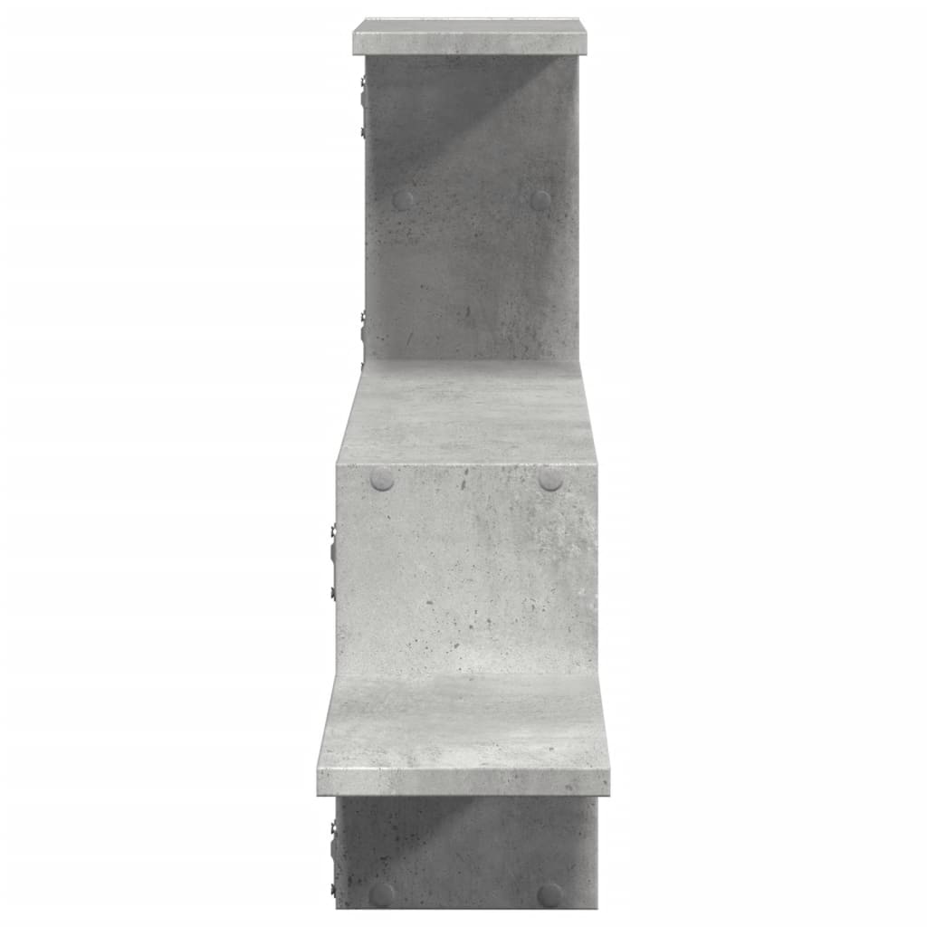 betonszürke szerelt fa fali polc 104 x 15 x 49 cm