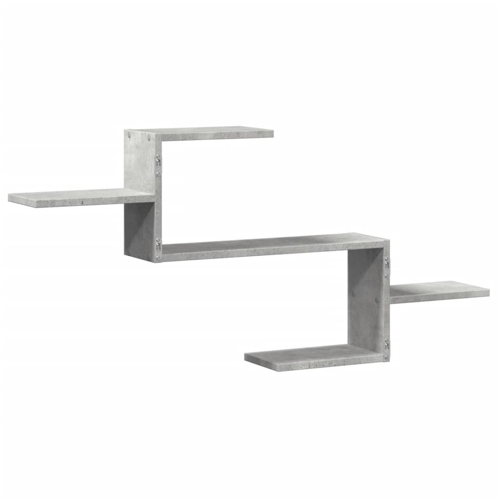 betonszürke szerelt fa fali polc 104 x 15 x 49 cm