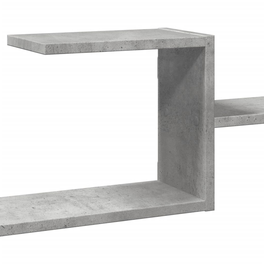 betonszürke szerelt fa fali polc 104 x 15 x 49 cm