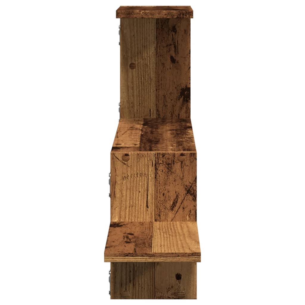 antik fa színű szerelt fa fali polc 104 x 15 x 49 cm