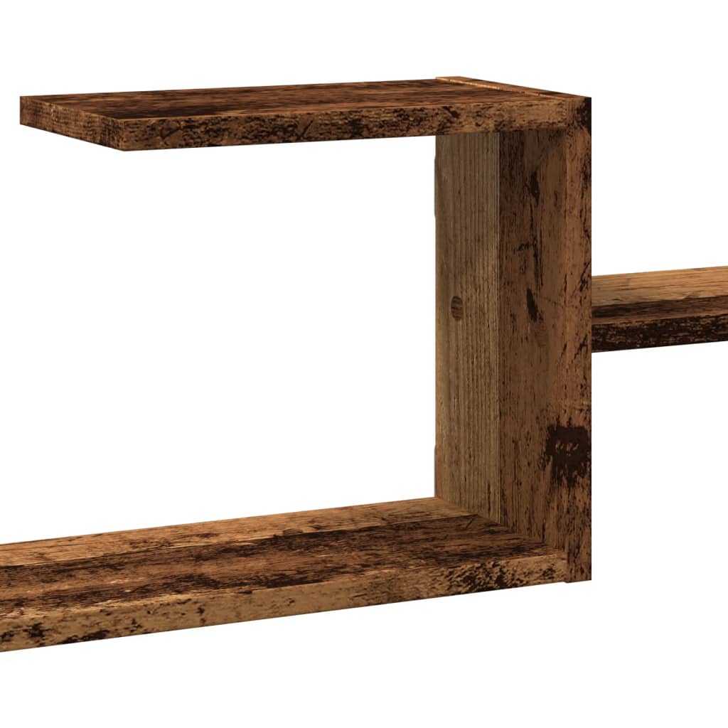 antik fa színű szerelt fa fali polc 104 x 15 x 49 cm