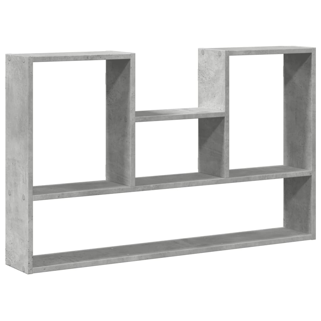 betonszürke szerelt fa fali polc 99 x 15 x 60 cm