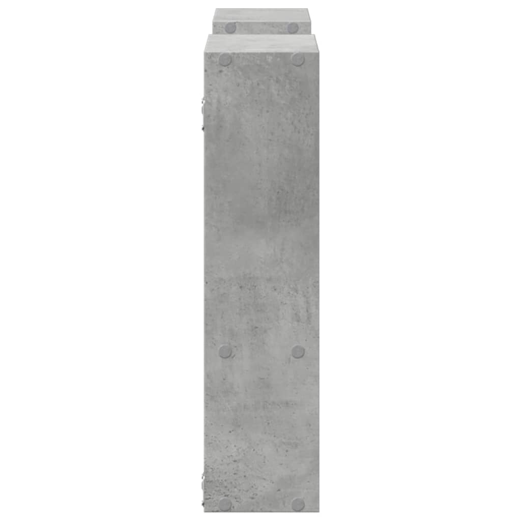 betonszürke szerelt fa fali polc 99 x 15 x 60 cm