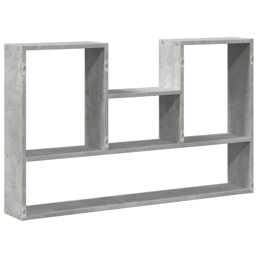 betonszürke szerelt fa fali polc 99 x 15 x 60 cm