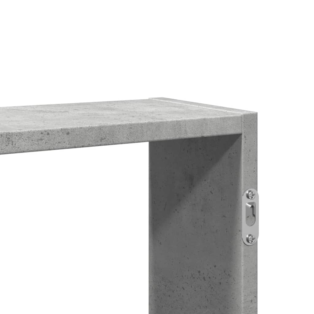 betonszürke szerelt fa fali polc 99 x 15 x 60 cm