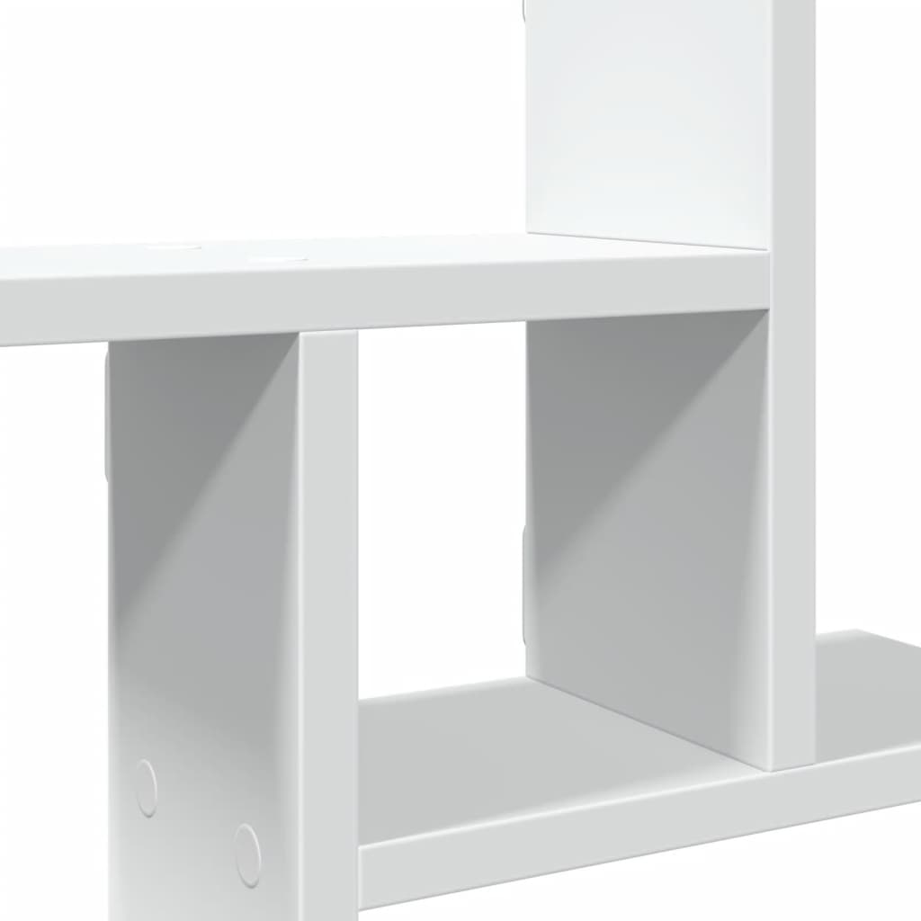 2 db fehér szerelt fa fali polc 38 x 12 x 38 cm