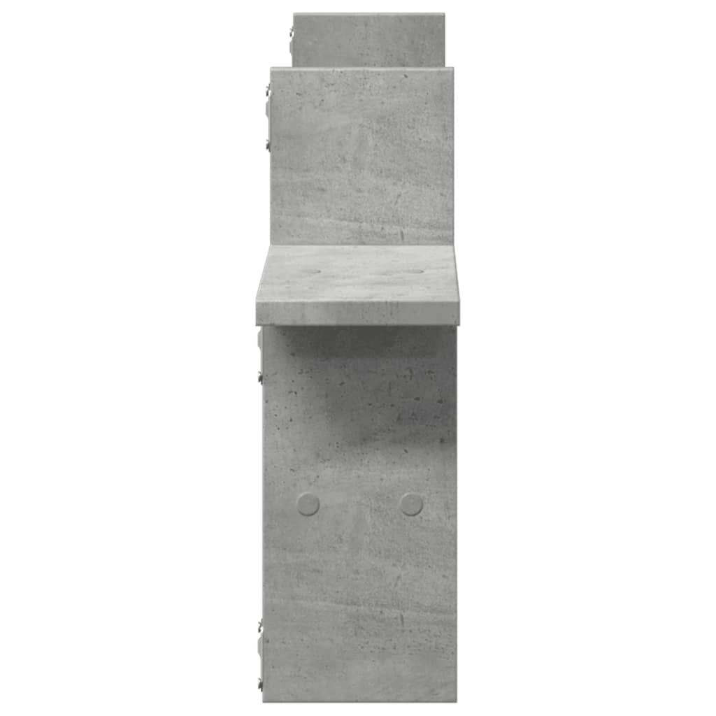 2 db betonszürke szerelt fa fali polc 38 x 12 x 38 cm