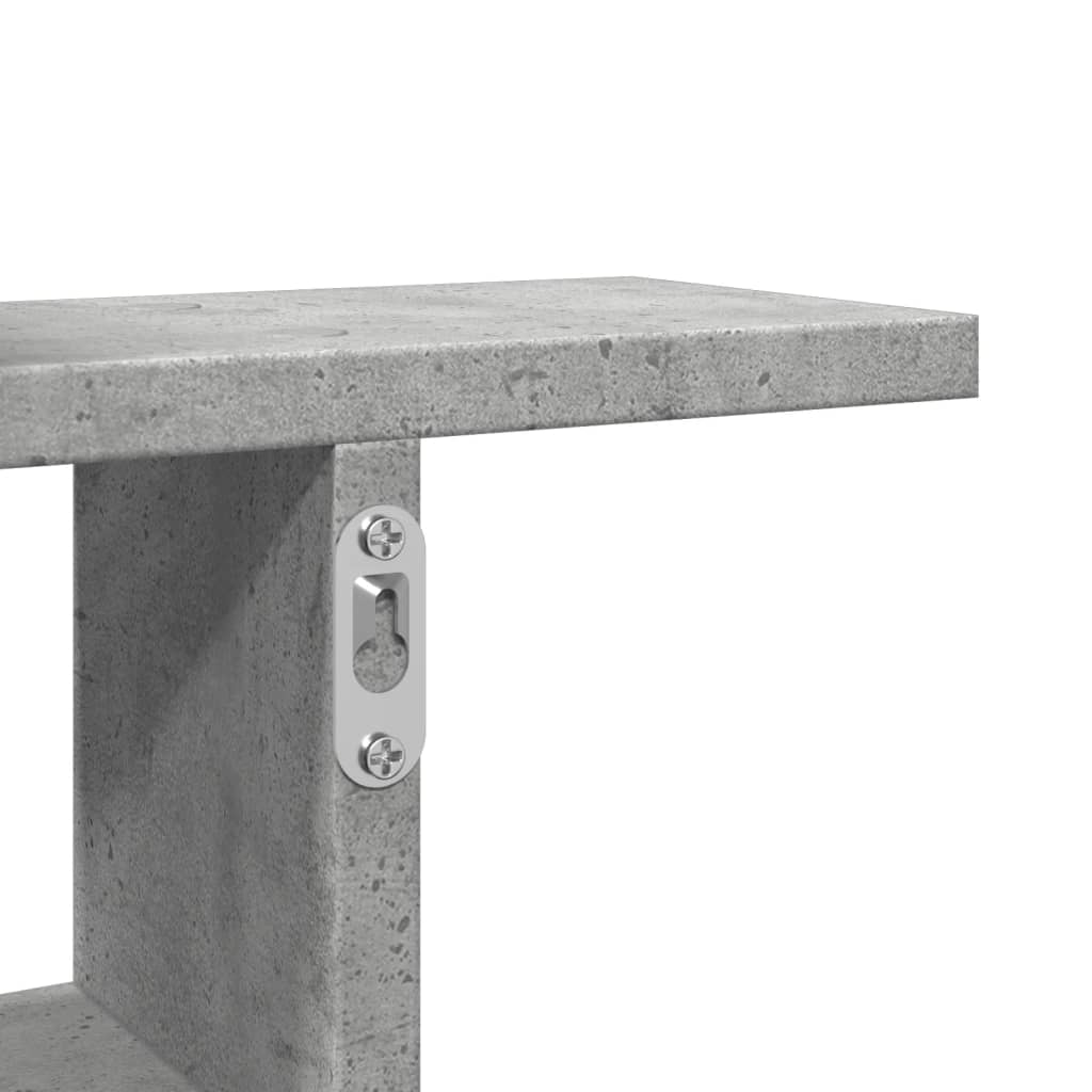 2 db betonszürke szerelt fa fali polc 38 x 12 x 38 cm