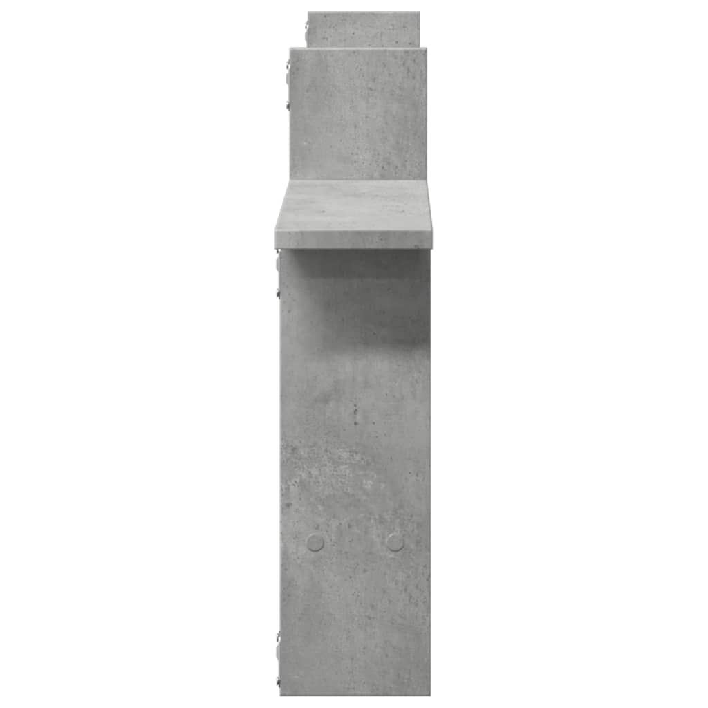 2 db betonszürke szerelt fa fali polc 50 x 12 x 50 cm