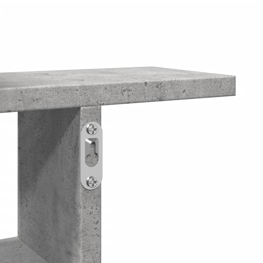 2 db betonszürke szerelt fa fali polc 50 x 12 x 50 cm