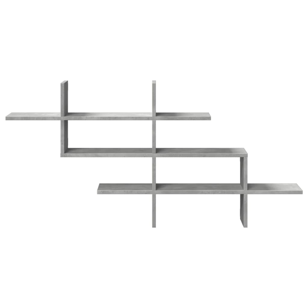 betonszürke szerelt fa fali polc 124,5 x 18 x 60,5 cm
