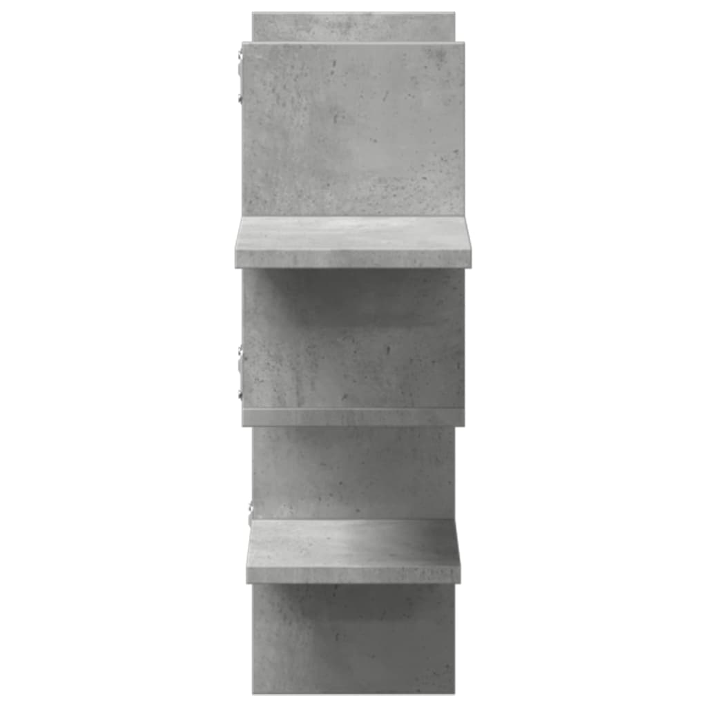 betonszürke szerelt fa fali polc 124,5 x 18 x 60,5 cm