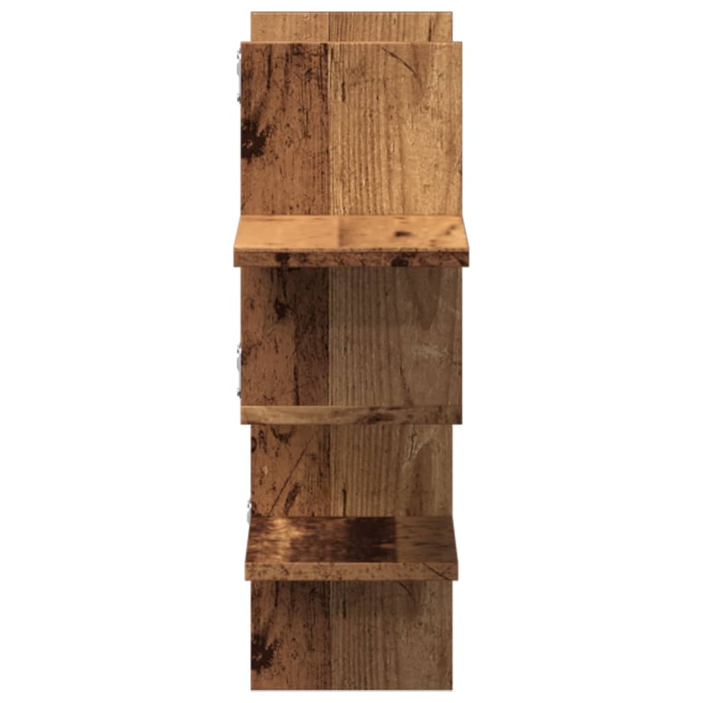 antik fa színű szerelt fa fali polc 124,5 x 18 x 60,5 cm