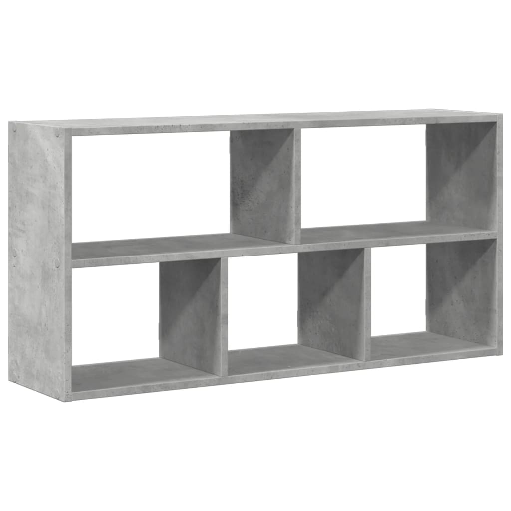 betonszürke szerelt fa fali polc 100 x 25 x 50 cm